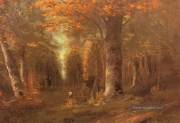  Courbet Malerei - La Foret En Automne Landschaft Gustave Courbet Wald